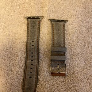 Apple Watch band 42/44mm - grey leather . Worn only a few times
